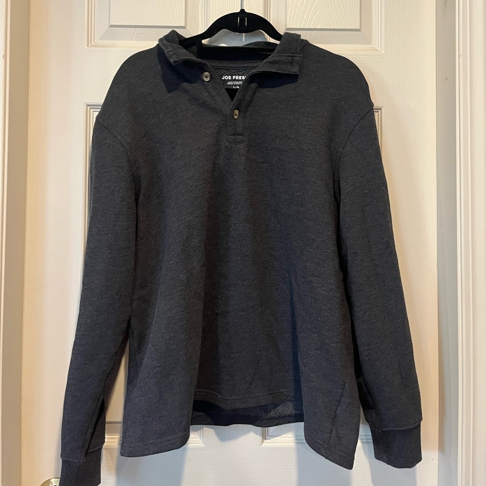 Gray button up sweater